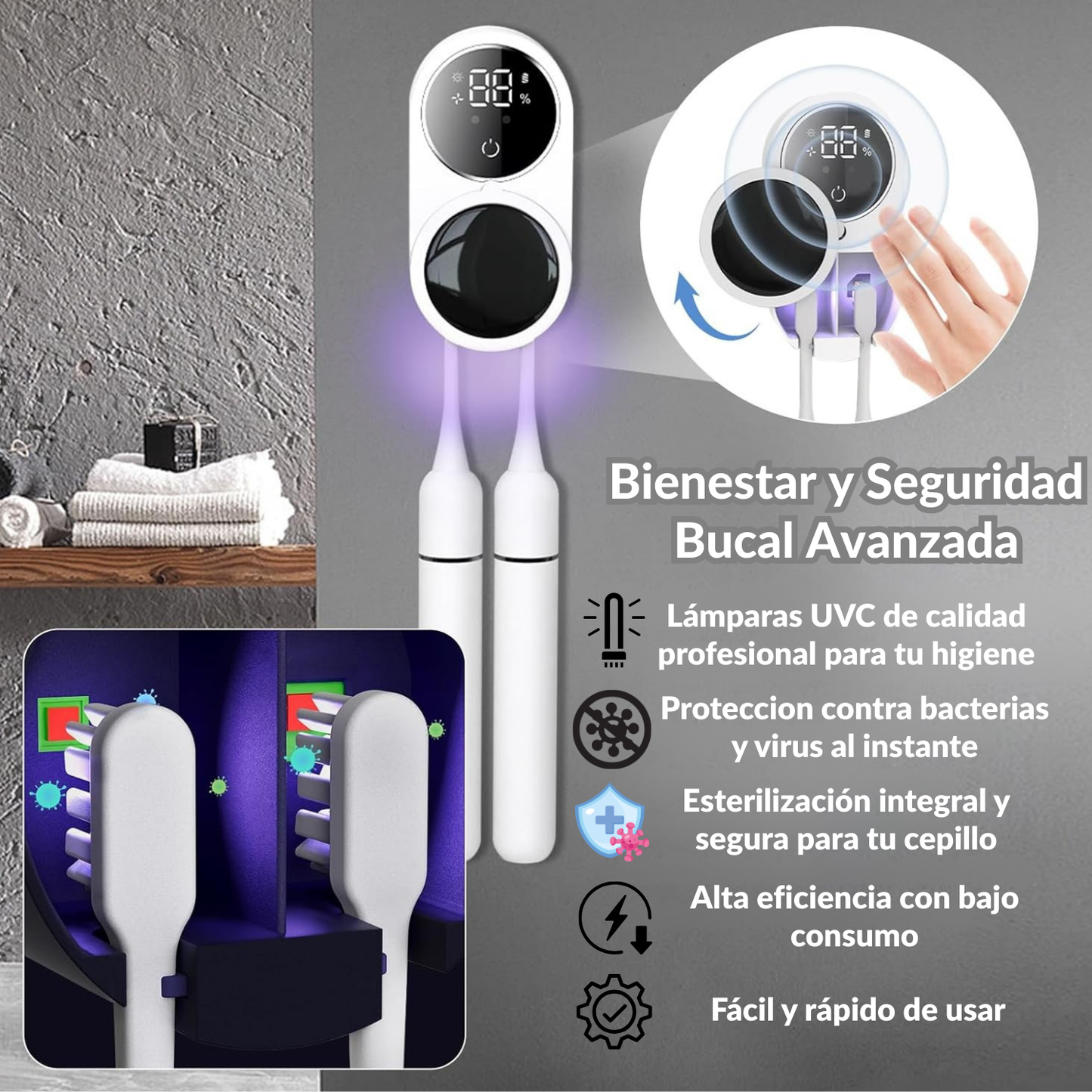 Esterilizador UV de Cepillos de Dientes