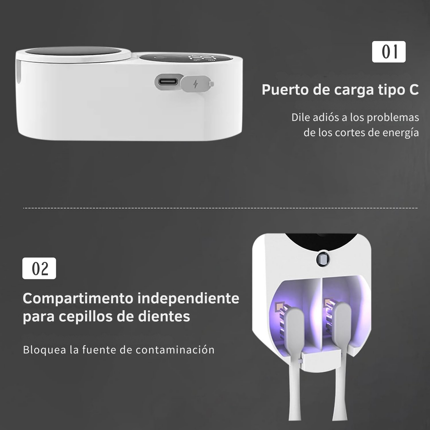 Esterilizador UV de Cepillos de Dientes